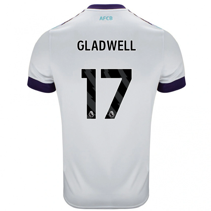 Danxen Hombre Camiseta Molly Gladwell #17 Blanco Verde Púrpura 2ª Equipación 2024/25 La Camisa