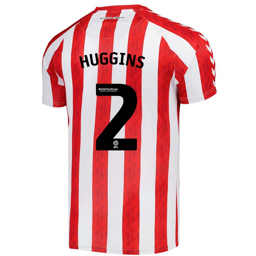 Danxen Mujer Camiseta Niall Huggins #2 Rojo Blanco 1ª Equipación 2024/25 La Camisa