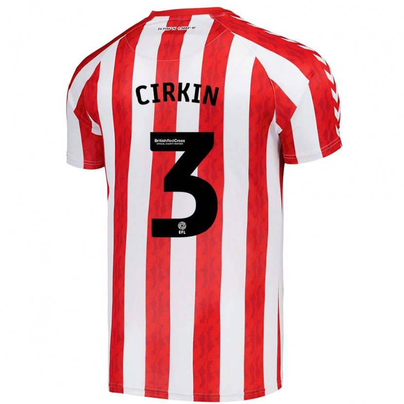 Danxen Mujer Camiseta Dennis Cirkin #3 Rojo Blanco 1ª Equipación 2024/25 La Camisa