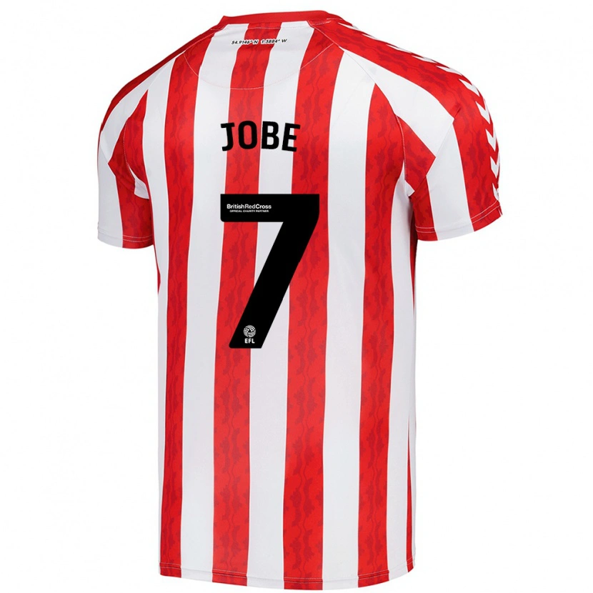 Danxen Mujer Camiseta Jobe Bellingham #7 Rojo Blanco 1ª Equipación 2024/25 La Camisa