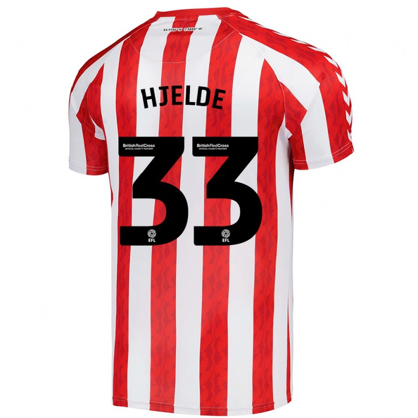 Danxen Mujer Camiseta Leo Fuhr Hjelde #33 Rojo Blanco 1ª Equipación 2024/25 La Camisa