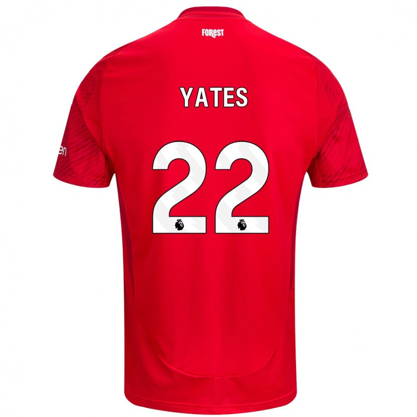 Danxen Mujer Camiseta Ryan Yates #22 Rojo Blanco 1ª Equipación 2024/25 La Camisa