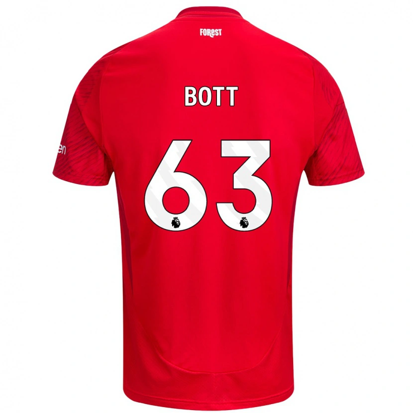 Danxen Mujer Camiseta Aaron Bott #63 Rojo Blanco 1ª Equipación 2024/25 La Camisa