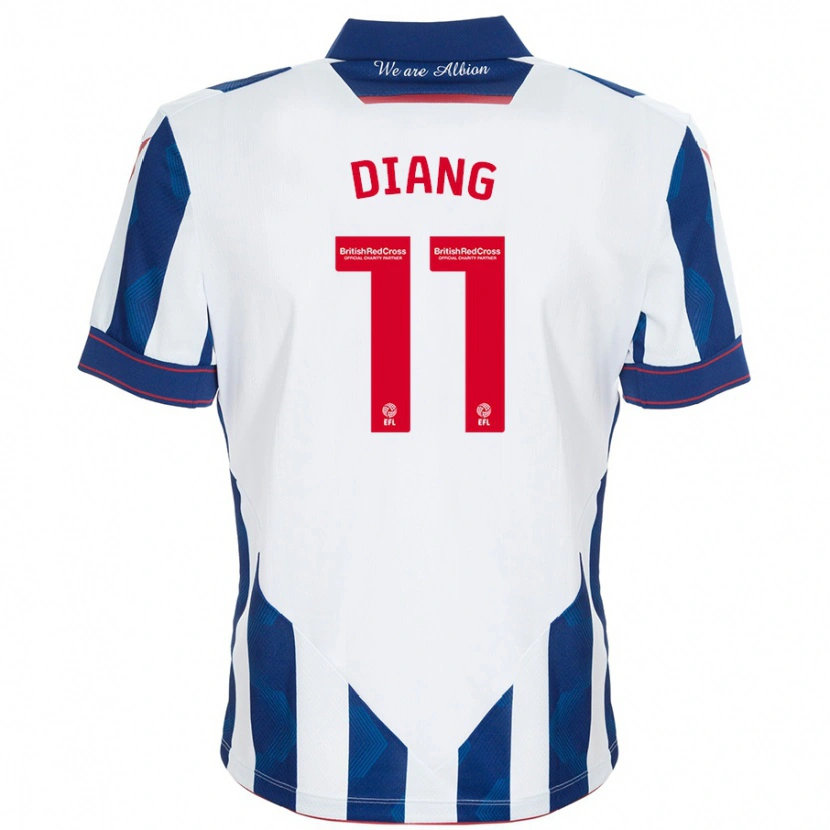 Danxen Mujer Camiseta Grady Diangana #11 Blanco Azul Oscuro 1ª Equipación 2024/25 La Camisa