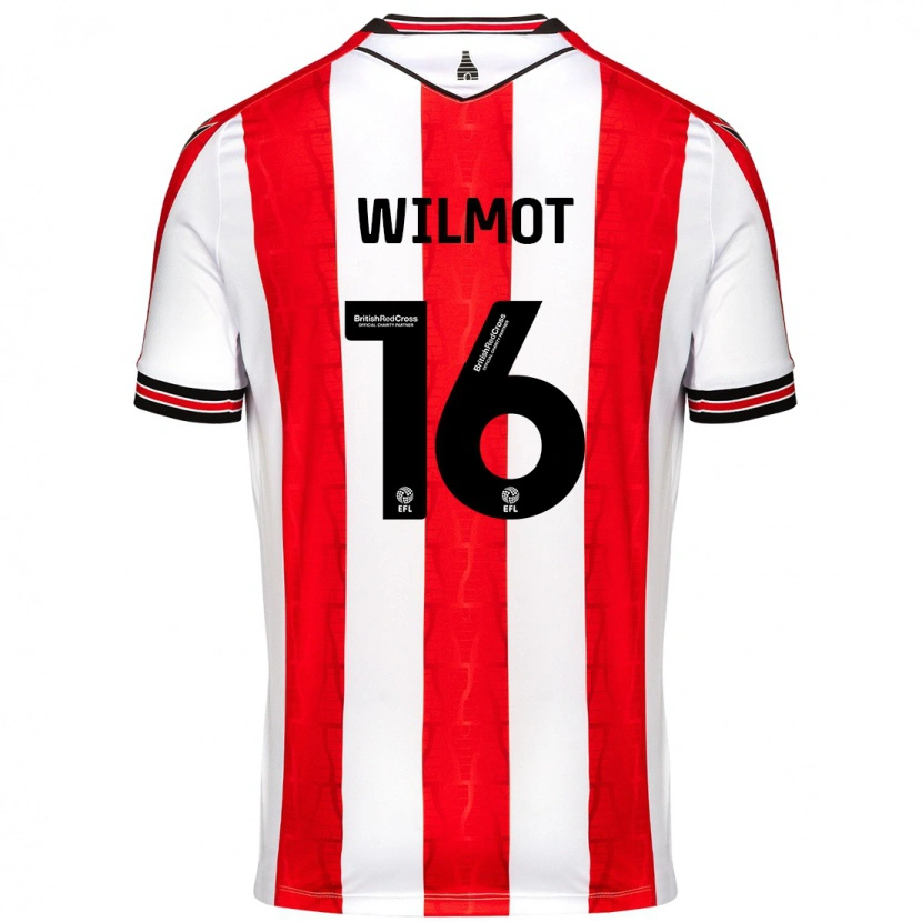 Danxen Mujer Camiseta Ben Wilmot #16 Rojo Blanco 1ª Equipación 2024/25 La Camisa