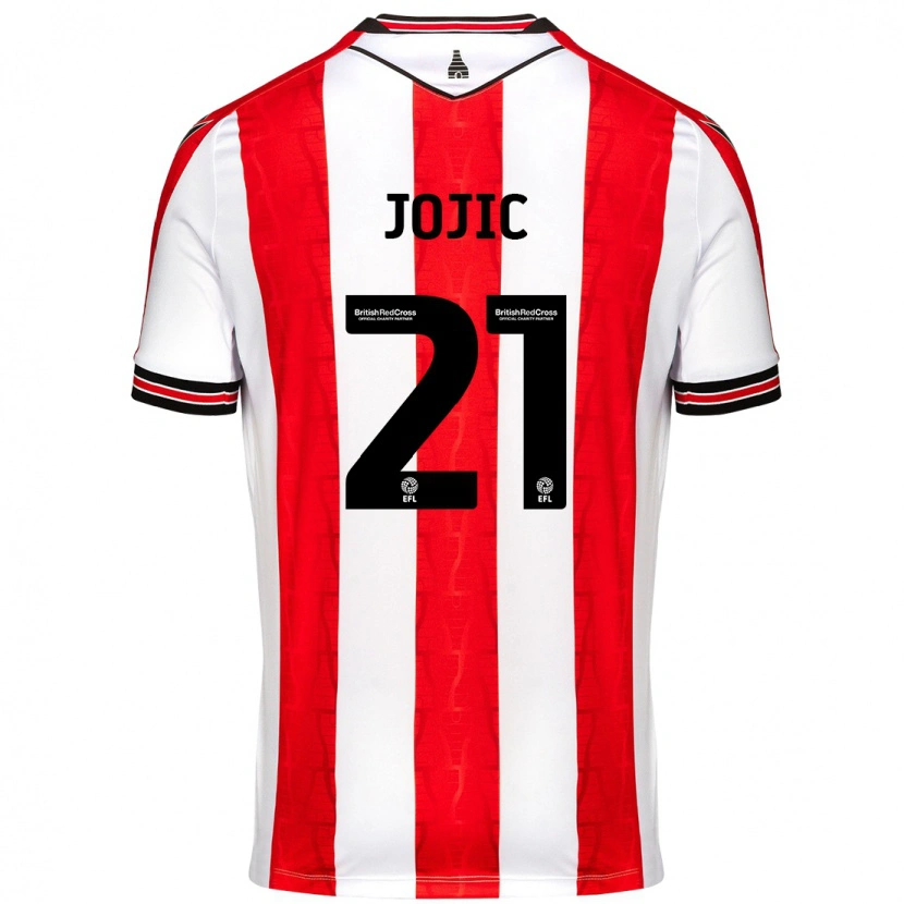 Danxen Mujer Camiseta Nikola Jojic #21 Rojo Blanco 1ª Equipación 2024/25 La Camisa