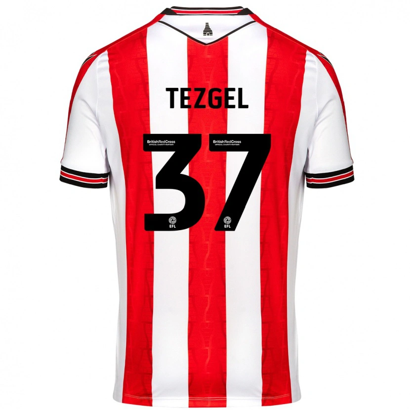 Danxen Mujer Camiseta Emre Tezgel #37 Rojo Blanco 1ª Equipación 2024/25 La Camisa