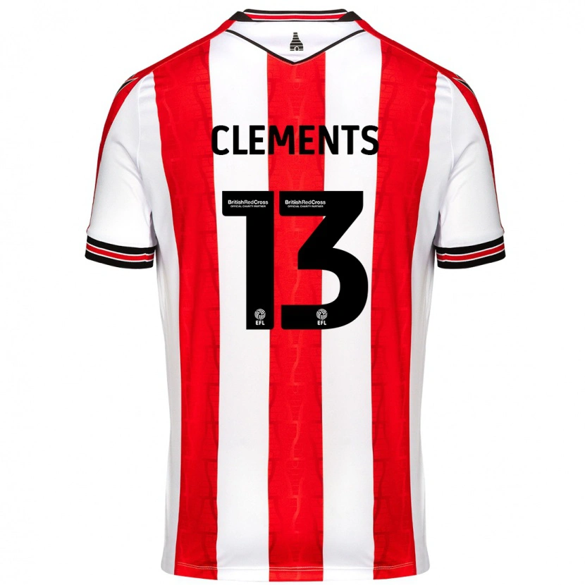 Danxen Mujer Camiseta Daisy Clements #13 Rojo Blanco 1ª Equipación 2024/25 La Camisa