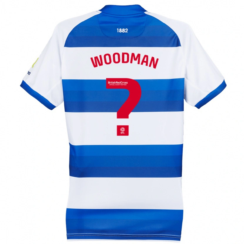 Danxen Mujer Camiseta Deon Woodman #0 Blanco Azul 1ª Equipación 2024/25 La Camisa