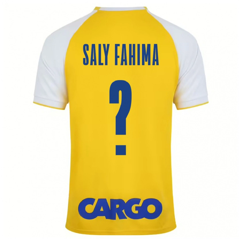 Danxen Mujer Camiseta Israel Saly Fahima #0 Amarillo Blanco 1ª Equipación 2024/25 La Camisa