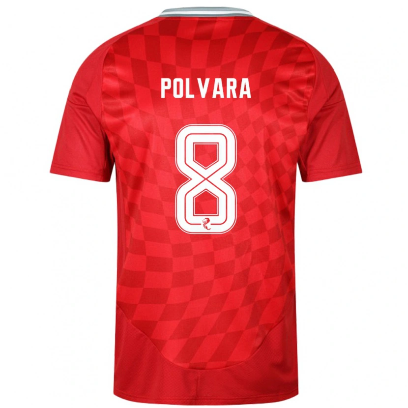 Danxen Mujer Camiseta Dante Polvara #8 Rojo 1ª Equipación 2024/25 La Camisa