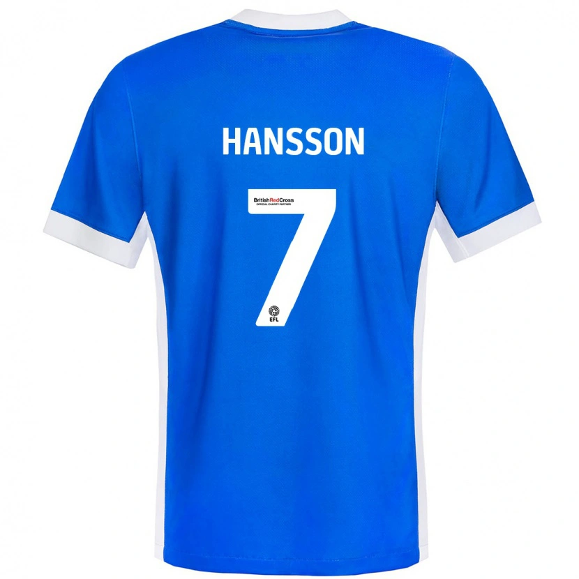 Danxen Mujer Camiseta Emil Hansson #7 Azul Blanco 1ª Equipación 2024/25 La Camisa