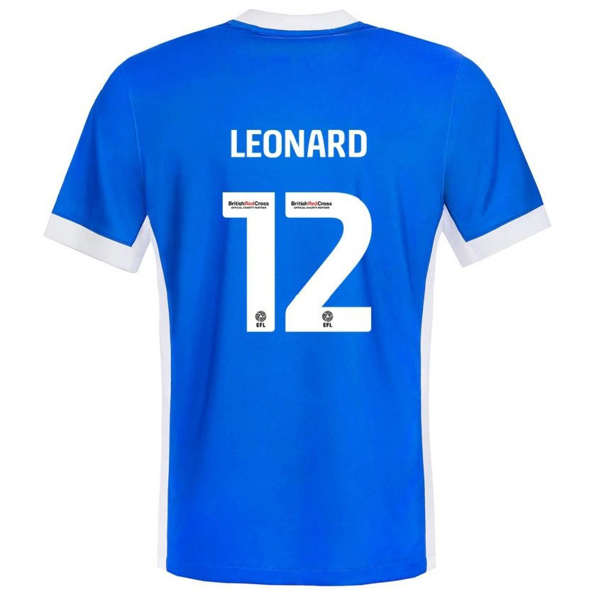 Danxen Mujer Camiseta Marc Leonard #12 Azul Blanco 1ª Equipación 2024/25 La Camisa