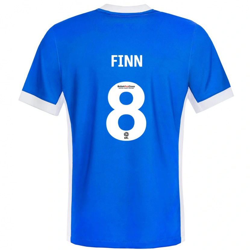 Danxen Mujer Camiseta Jamie Finn #8 Azul Blanco 1ª Equipación 2024/25 La Camisa