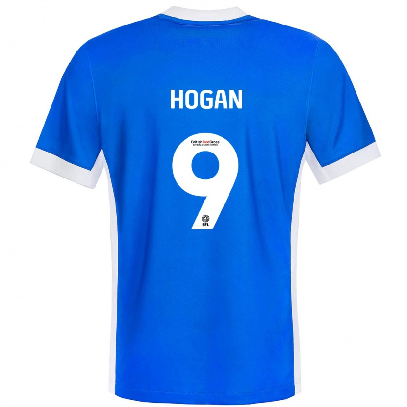 Danxen Mujer Camiseta Scott Hogan #9 Azul Blanco 1ª Equipación 2024/25 La Camisa