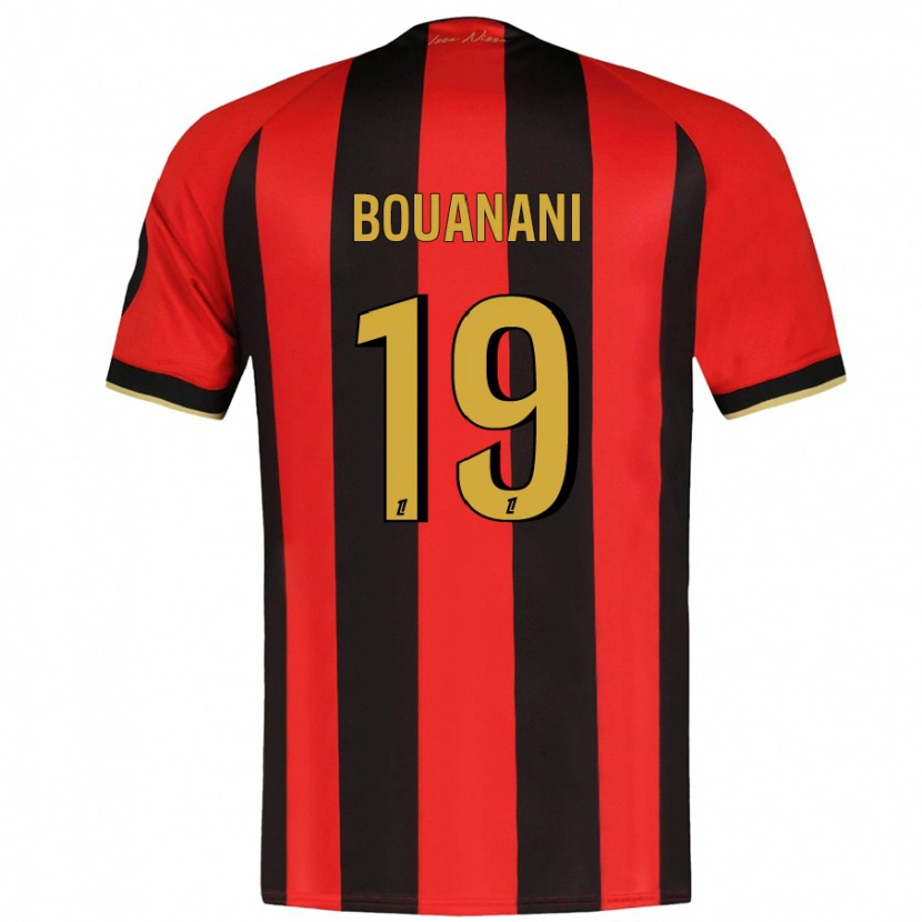 Danxen Mujer Camiseta Badredine Bouanani #19 Rojo Negro 1ª Equipación 2024/25 La Camisa