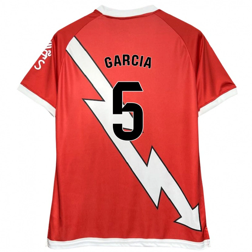 Danxen Mujer Camiseta Miguel García #5 Blanco Rojo 1ª Equipación 2024/25 La Camisa