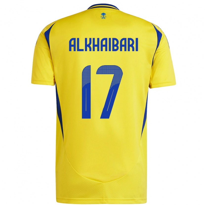 Danxen Mujer Camiseta Abdullah Al-Khaibari #17 Amarillo Azul 1ª Equipación 2024/25 La Camisa