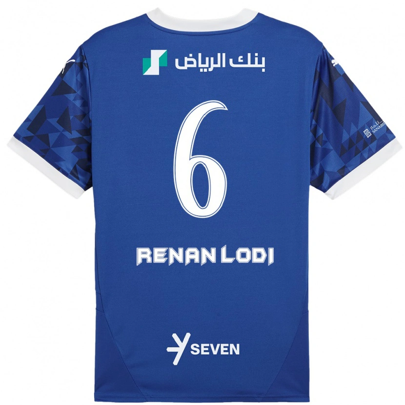 Danxen Mujer Camiseta Renan Lodi #6 Azul Oscuro Blanco 1ª Equipación 2024/25 La Camisa