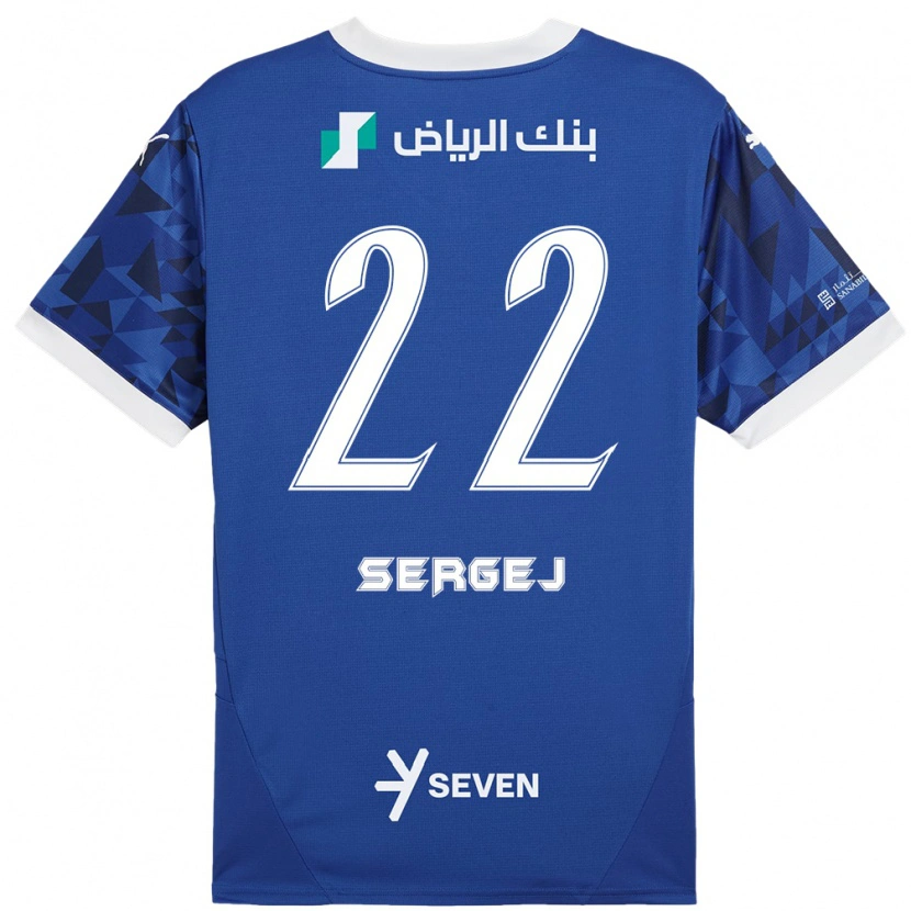 Danxen Mujer Camiseta Sergej Milinković-Savić #22 Azul Oscuro Blanco 1ª Equipación 2024/25 La Camisa