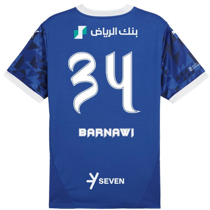 Danxen Mujer Camiseta Saleh Barnawi #34 Azul Oscuro Blanco 1ª Equipación 2024/25 La Camisa