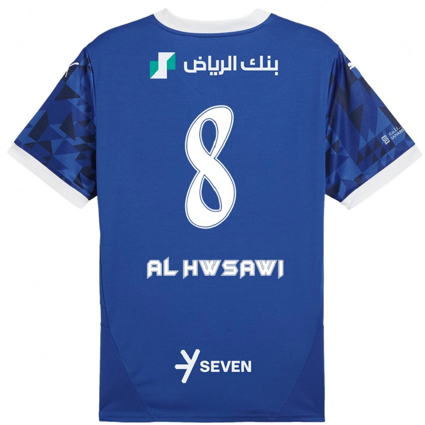 Danxen Mujer Camiseta Al Bandari Al-Hwsawi #8 Azul Oscuro Blanco 1ª Equipación 2024/25 La Camisa