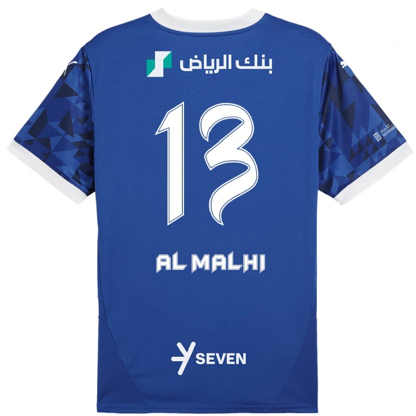 Danxen Mujer Camiseta Al Muhra Al-Malhi #13 Azul Oscuro Blanco 1ª Equipación 2024/25 La Camisa