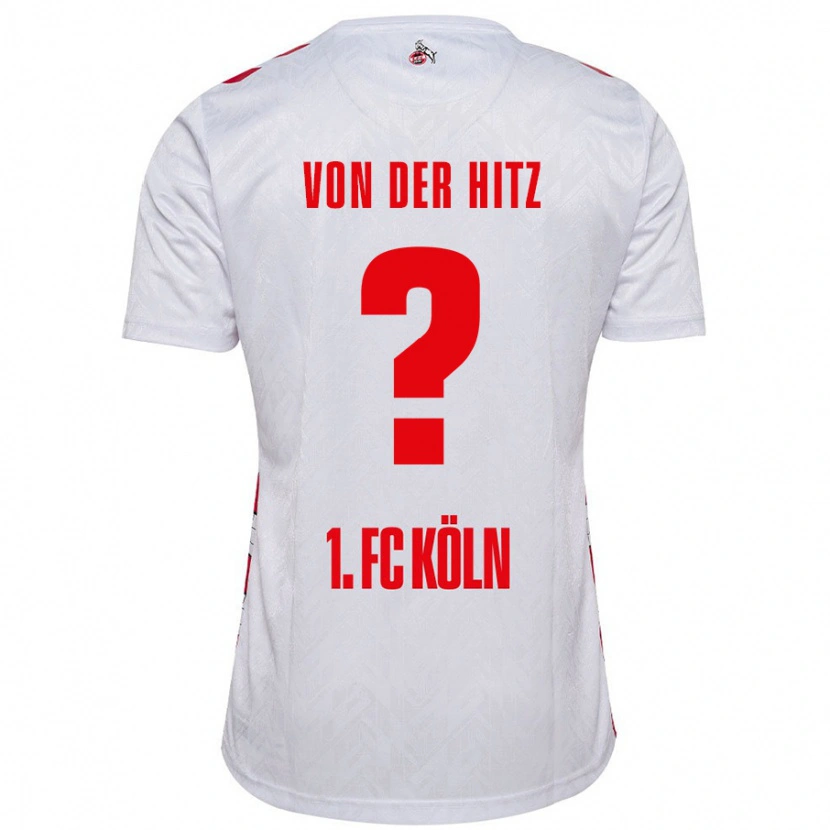 Danxen Mujer Camiseta Justin Von Der Hitz #0 Blanco Rojo 1ª Equipación 2024/25 La Camisa