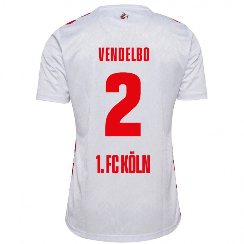 Danxen Mujer Camiseta Sofie Vendelbo #2 Blanco Rojo 1ª Equipación 2024/25 La Camisa