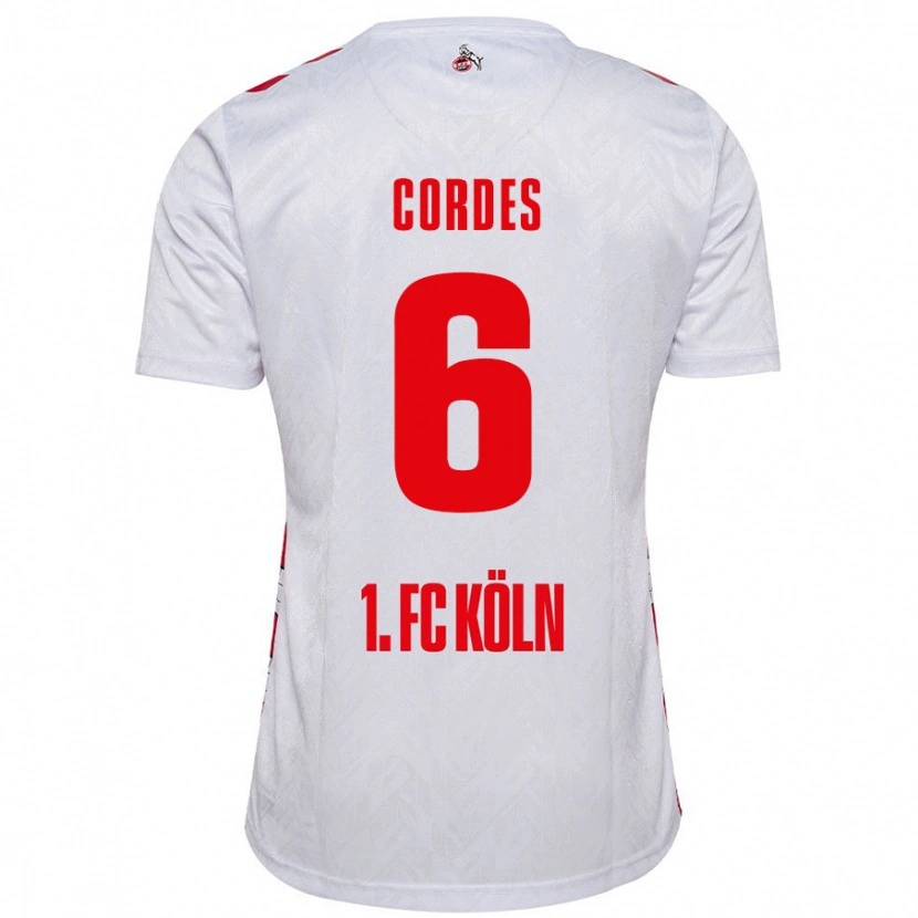 Danxen Mujer Camiseta Lotta Cordes #6 Blanco Rojo 1ª Equipación 2024/25 La Camisa