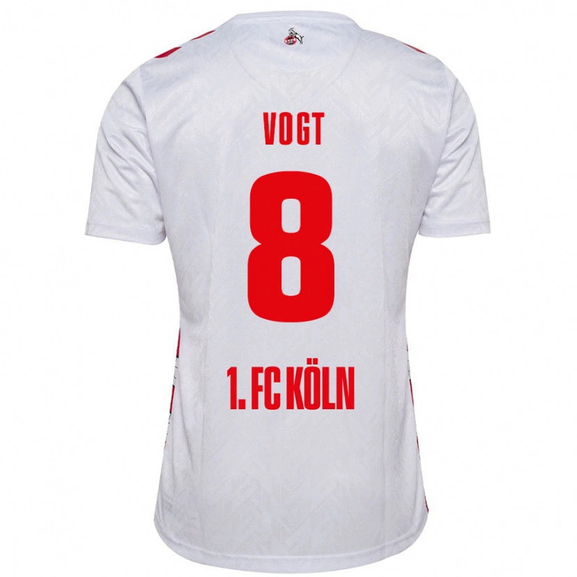 Danxen Mujer Camiseta Laura Vogt #8 Blanco Rojo 1ª Equipación 2024/25 La Camisa