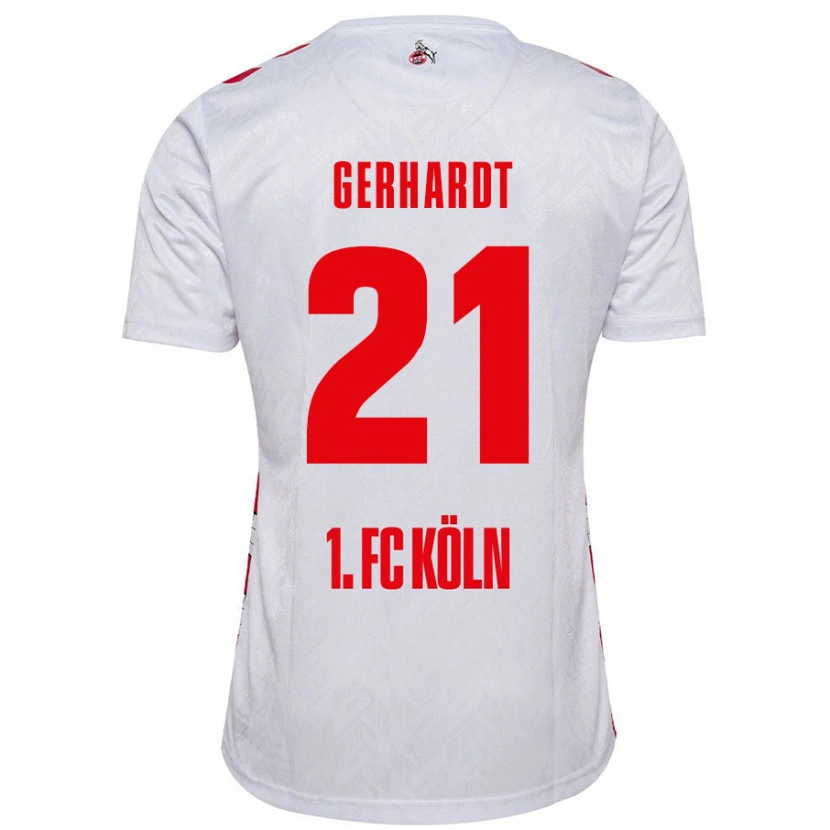 Danxen Mujer Camiseta Anna Gerhardt #21 Blanco Rojo 1ª Equipación 2024/25 La Camisa