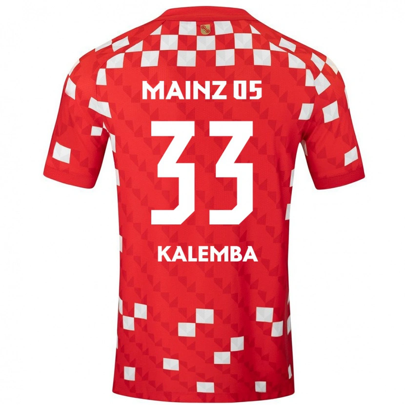 Danxen Mujer Camiseta Marcel Kalemba #33 Blanco Rojo 1ª Equipación 2024/25 La Camisa