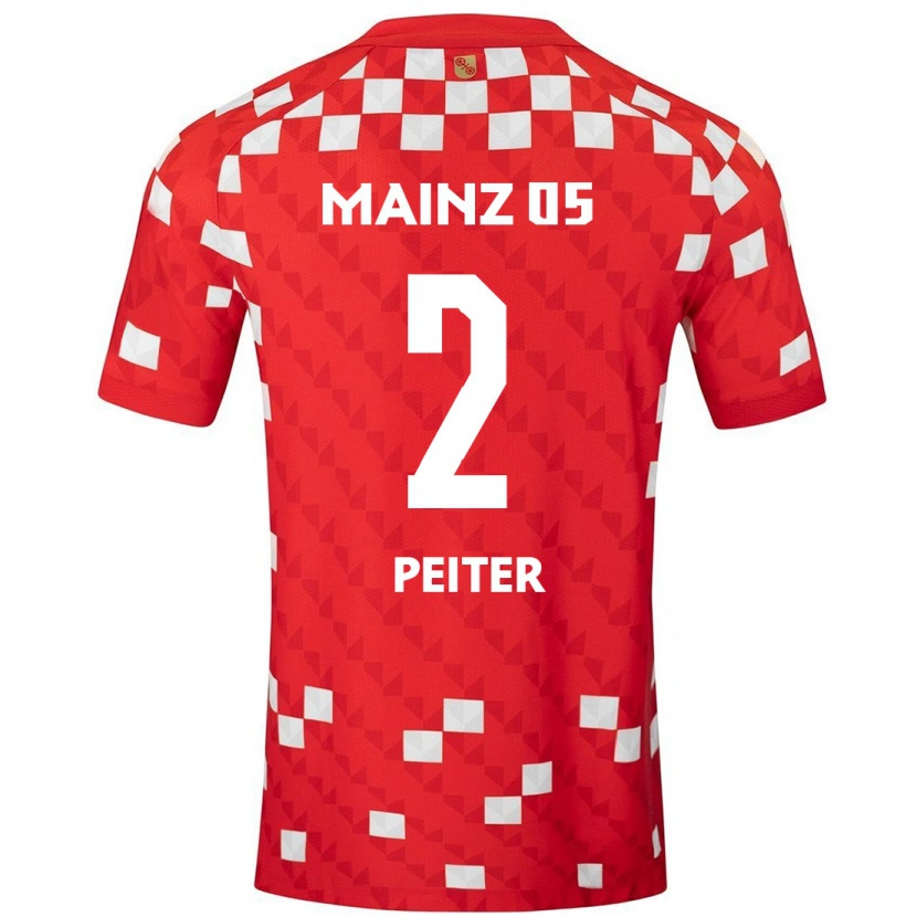 Danxen Mujer Camiseta Chiara Peiter #2 Blanco Rojo 1ª Equipación 2024/25 La Camisa