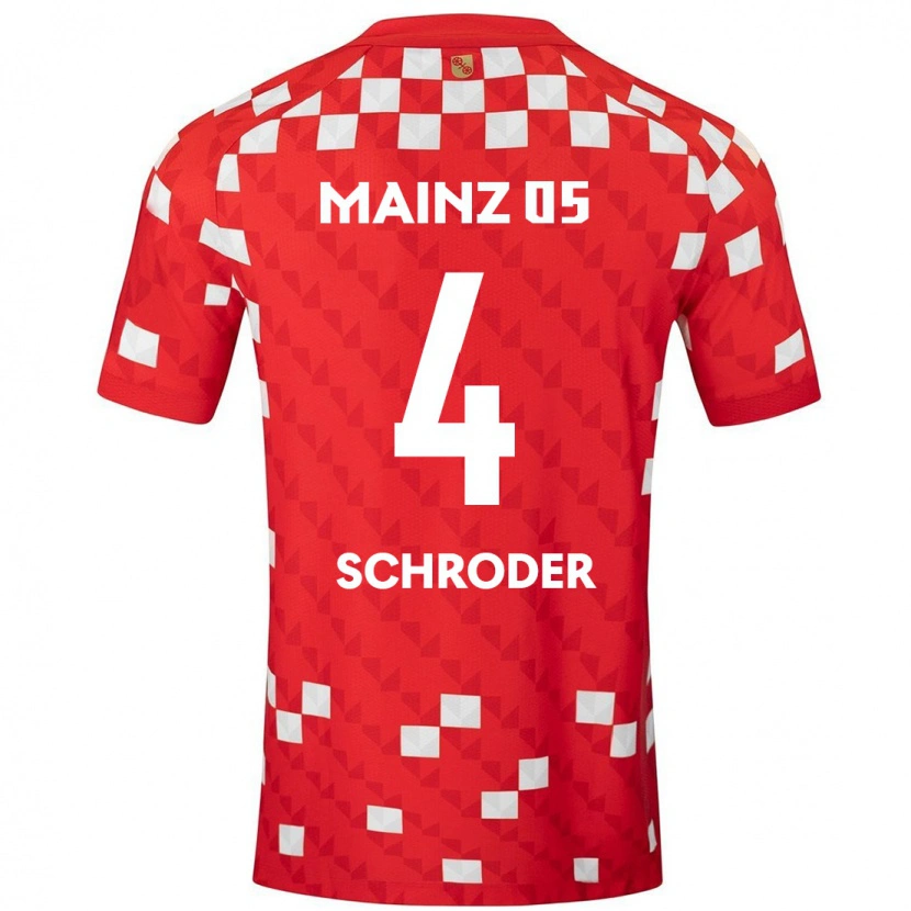 Danxen Mujer Camiseta Lara Schröder #4 Blanco Rojo 1ª Equipación 2024/25 La Camisa