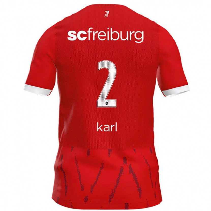 Danxen Mujer Camiseta Lisa Karl #2 Rojo 1ª Equipación 2024/25 La Camisa