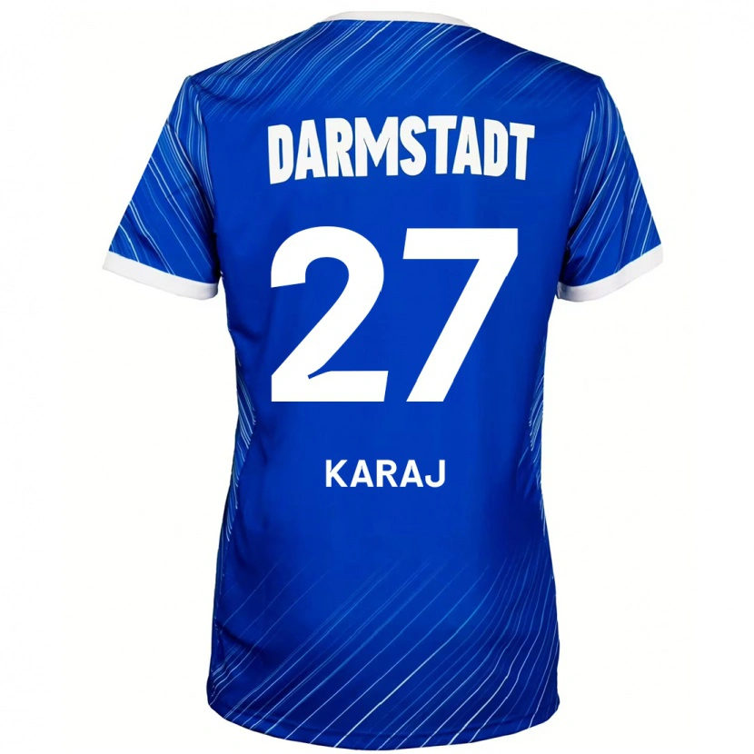 Danxen Mujer Camiseta Eraldo Karaj #27 Azul Blanco 1ª Equipación 2024/25 La Camisa