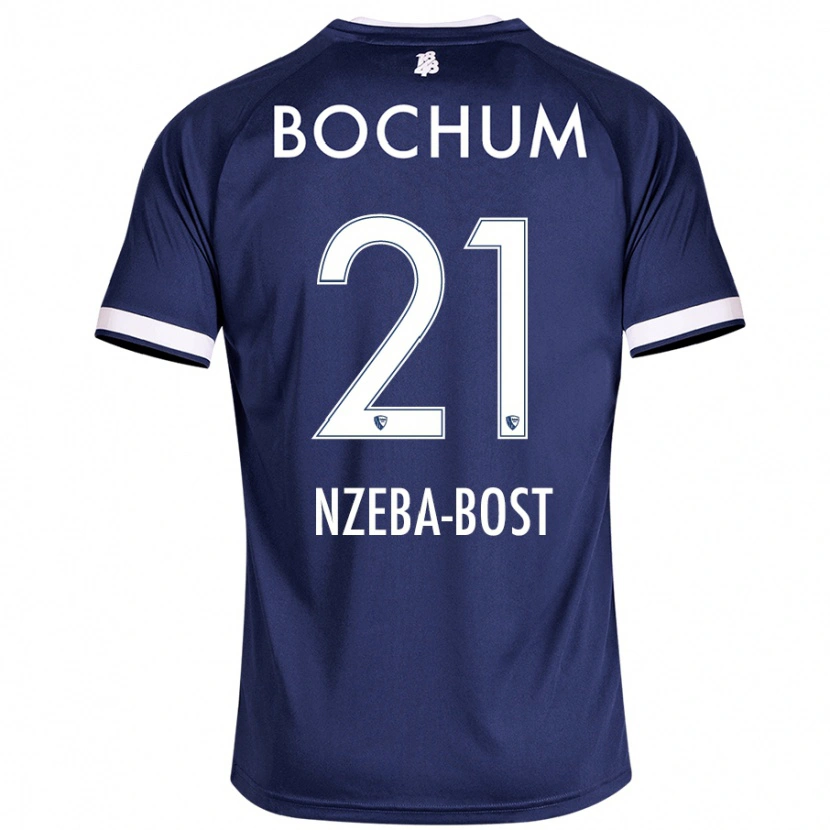 Danxen Mujer Camiseta Jan Nzeba-Bost #21 Azul Oscuro 1ª Equipación 2024/25 La Camisa