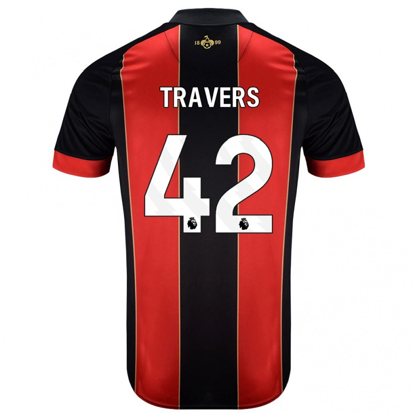 Danxen Mujer Camiseta Mark Travers #42 Rojo Negro 1ª Equipación 2024/25 La Camisa