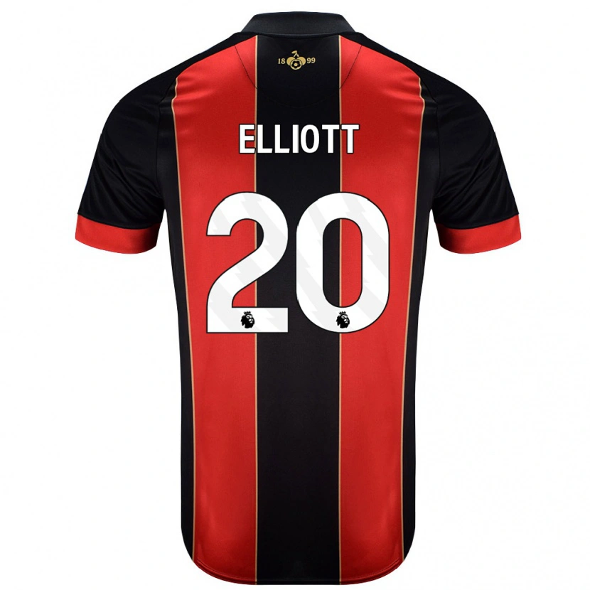 Danxen Mujer Camiseta Kaitlyn Elliott #20 Rojo Negro 1ª Equipación 2024/25 La Camisa