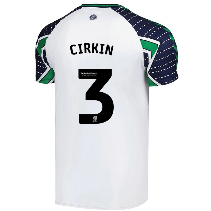 Danxen Mujer Camiseta Dennis Cirkin #3 Blanco 2ª Equipación 2024/25 La Camisa