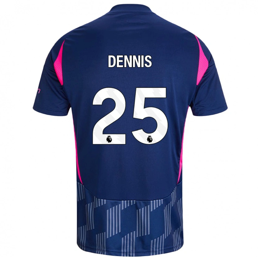 Danxen Mujer Camiseta Emmanuel Dennis #25 Azul Real Rosa 2ª Equipación 2024/25 La Camisa