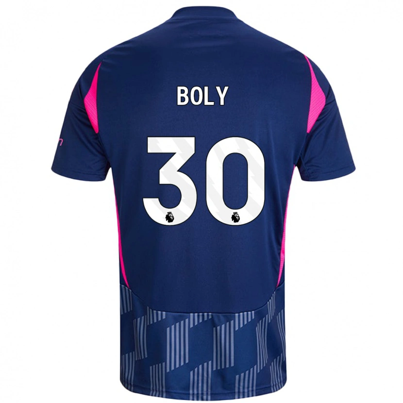 Danxen Mujer Camiseta Willy Boly #30 Azul Real Rosa 2ª Equipación 2024/25 La Camisa