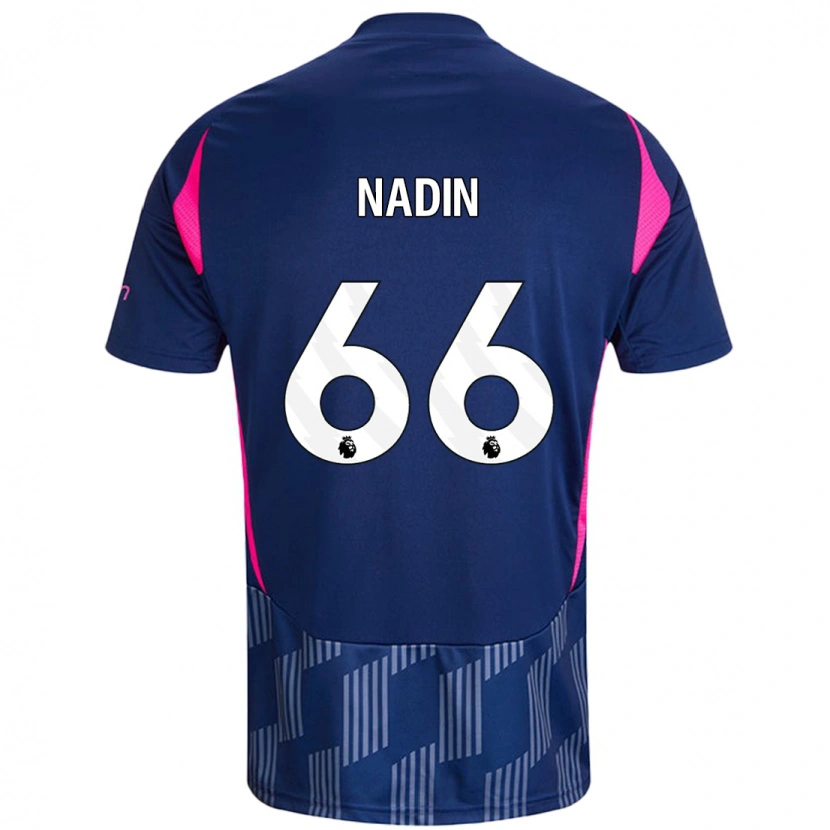 Danxen Mujer Camiseta Jack Nadin #66 Azul Real Rosa 2ª Equipación 2024/25 La Camisa