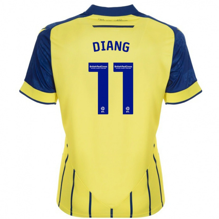 Danxen Mujer Camiseta Grady Diangana #11 Amarillo Azul 2ª Equipación 2024/25 La Camisa