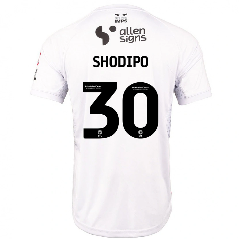 Danxen Mujer Camiseta Olamide Shodipo #30 Rojo Blanco 2ª Equipación 2024/25 La Camisa