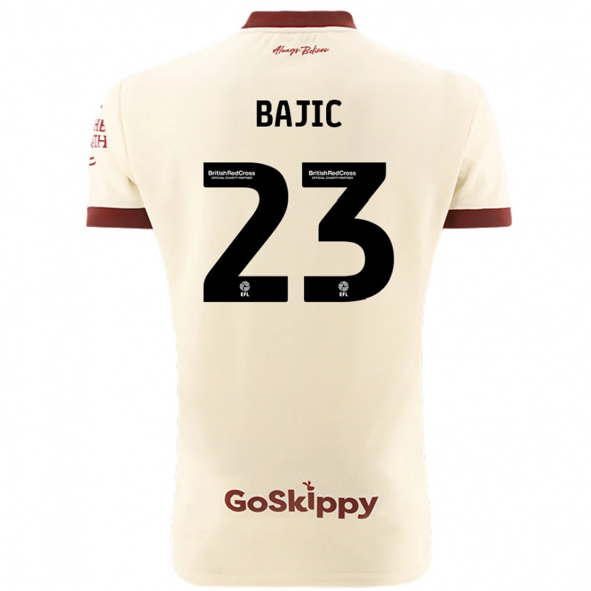 Danxen Mujer Camiseta Stefan Bajic #23 Crema Blanco 2ª Equipación 2024/25 La Camisa