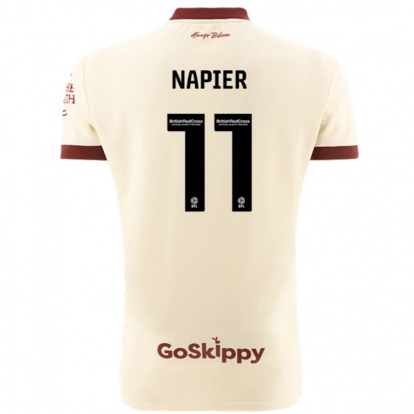 Danxen Mujer Camiseta Jamie-Lee Napier #11 Crema Blanco 2ª Equipación 2024/25 La Camisa