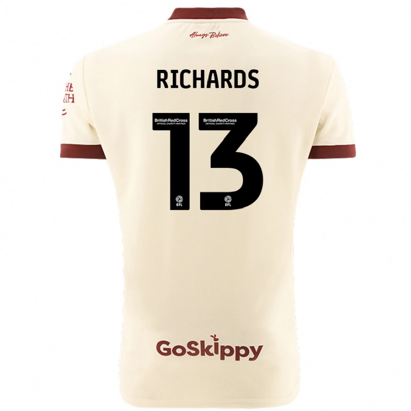 Danxen Mujer Camiseta Harvey Wiles-Richards #13 Crema Blanco 2ª Equipación 2024/25 La Camisa