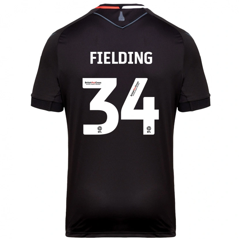 Danxen Mujer Camiseta Frank Fielding #34 Negro 2ª Equipación 2024/25 La Camisa